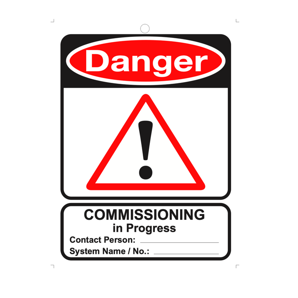 Large Safety Signage - Commissioning In Progress 10 Pack Style 2 / English Loto