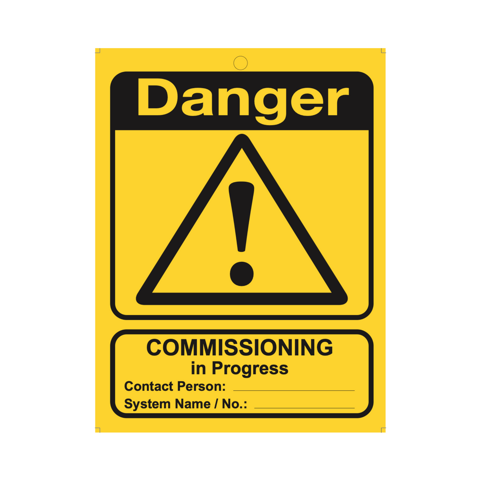 Large Safety Signage - Commissioning In Progress 10 Pack Style 1 / English Loto