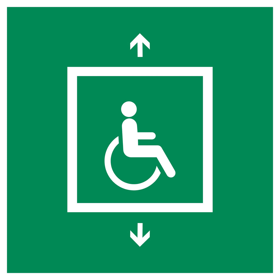 Evacuation lift for people unable to use stairs - E070 | ISO 7010