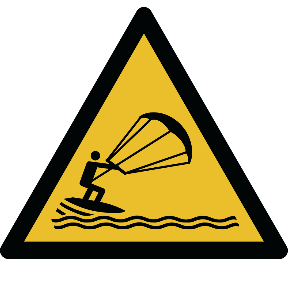 Warnschild Warnung vor Kitesurfen - W062 | ISO 7010