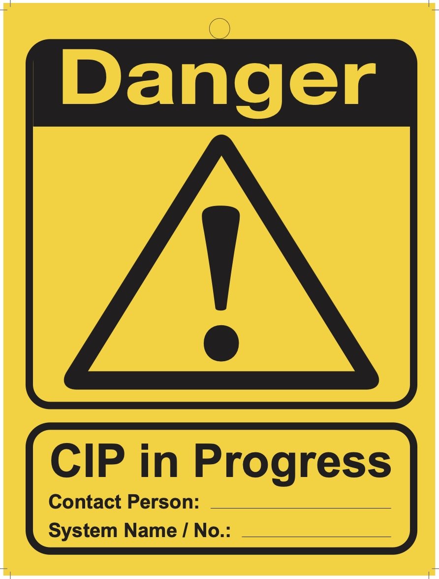 Large Safety Signage - CIP in Progress (10 pack) - The Lock Box -
